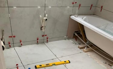 Professional floor tiling service carried out for a customer in Pershore