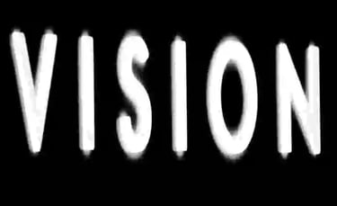 Vision text displayed in bold white letters on a black background