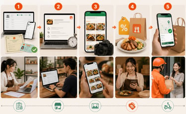 Setup gian hàng đồ ăn