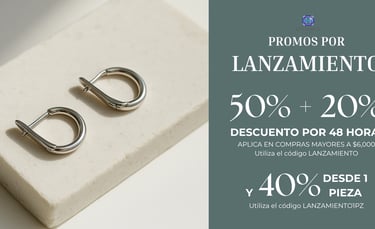 Promoción en joyería de oro laminado del 40% de descuento desde una pieza 