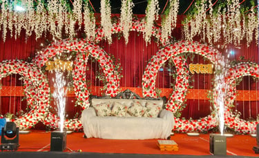 Premium wedding stage and venue decor at Omkar Garden Pune