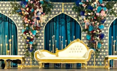 Premium wedding stage and venue decor at Omkar Garden Pune