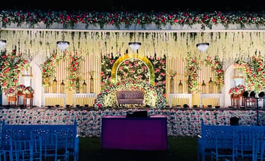 Stunning floral and wedding decor at Omkar Garden Mangal Karyalaya 