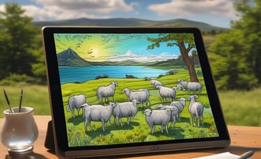 Close-up of a beautifully designed PDF bundle cover featuring calligraphy of Psalm verses in gold and white