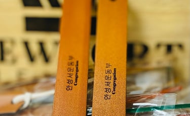 Leather bookmarks custom handcrafted with engraved lettering