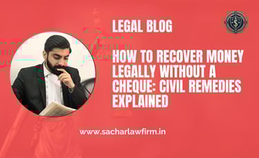 How to Recover Money Legally Without a Cheque: Civil Remedies Explained
