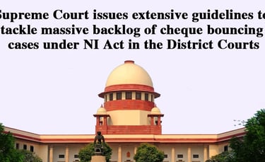 Supreme court guidelines on cheque bouncing aces on 27th September 2025