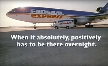 The timeless quality of this Federal Express promise: When it absolutely, positively has to be there