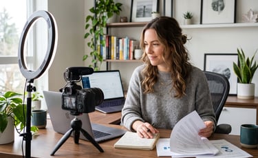 Canadian OnlyFans creator reviewing business documents before incorporating