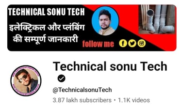 Technical sonu tech youtube channel banner by owner plumber sonu
