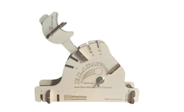 photograph of an assembled Flatapult learning aid