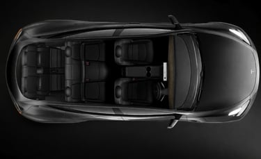 carro 7 lugares interior vista superior com três fileiras de bancos configuradas