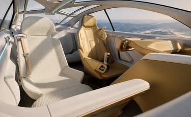 Kia EV8 interior de luxo futurista sucessor do Stinger com cabine espaçosa, teto panorâmico