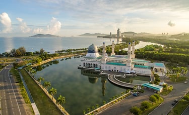 Stunning city and sea view from Mixma Suites apartment hotel in Kota Kinabalu, near Gaya Street