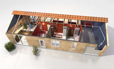 maison 3D avec aspirateur central DUOVAC