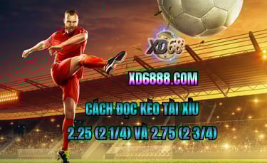 Cách đọc kèo tài xỉu 2.25 (2 1/4) và 2.75 (2 3/4)