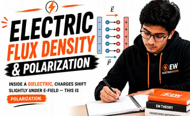 Electric Flux Density and Polarization explained with dielectric materials, electric field vectors a