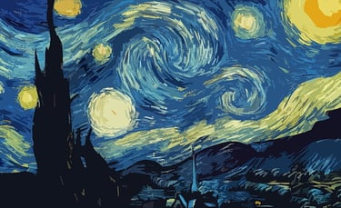the starry night painting - by Van Gogh