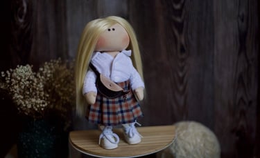 Handmade interior doll, Handmade fabric doll for girl, Birthday gift