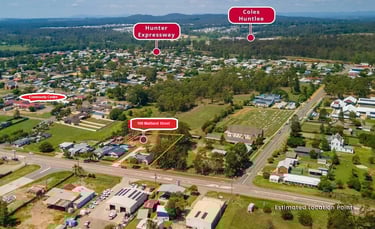 Aerial view of 100 Maitland St Branxton