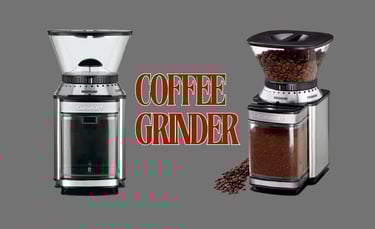 a coffee grinder with coffee beans and coffee beans