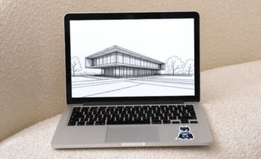 Laptop mockup with Wyrlight sticker design, fun printable art for POD products.