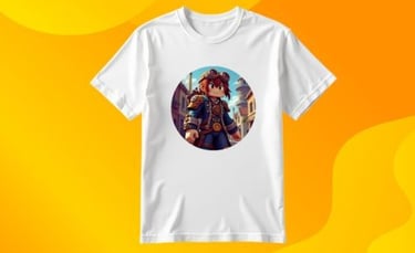 T-shirt mockup with Wyrlight fun print design, quirky artwork for POD products.