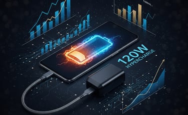 um smartphone com um cabo de carregamento conectado a um cabo de carregamento