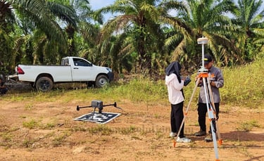 Foto udara lahan baru pembukaan perkebunan sawit di Sumatera Selatan oleh PT GeoNav Solution menggun