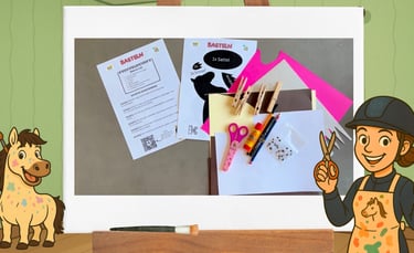 Übersicht Bastelzubehör fürs Wäscheklammer Pferd