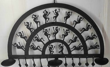 "Twisted wire motif hanging oil lamp–handmade iron décor-Export-grade"