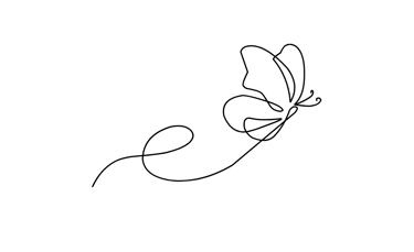 Elément décoratif - papillon monoligne noir Joanie Frigau