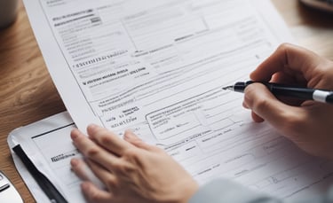 a magnifying glass sitting on top of a piece of paper