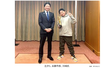 「GUNPLA BUILDERS WORLD CUP 13th TOURNAMENT 日本大会 U-14 コース」の優勝で堺市役所を表敬訪問した堺市在住の川﨑舞那さんと永藤英機堺市長｜堺市のニュースならサカイタイムズ