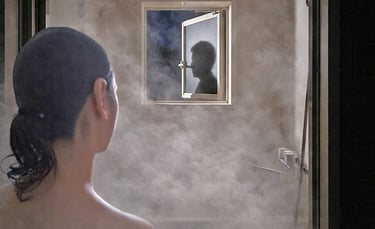 女性が浴室で外に人の気配を感じているイメージ画像|堺市のニュースならサカイタイムズ