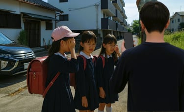 帰宅途中の小学生女児3人に男が携帯電話を向ける場面のイメージ|堺市のニュースならサカイタイムズ