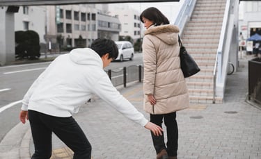 女性を足を触ろうとする不審者のイメージ画像｜堺市のニュースならサカイタイムズ