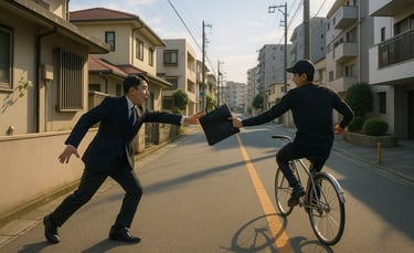 ひったくり現場の再現イメージ｜堺市のニュースならサカイタイムズ