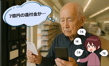 還付金詐欺メールでギフトカード購入を迫られる高齢者のイメージ｜堺市のニュースならサカイタイムズ