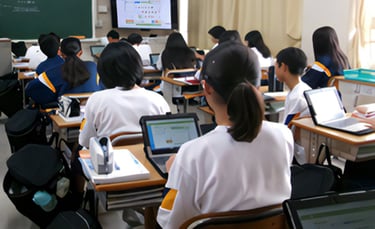 生徒が『あすけん学校教育向け』を使い授業を受けている様子｜堺市のニュースならサカイタイムズ