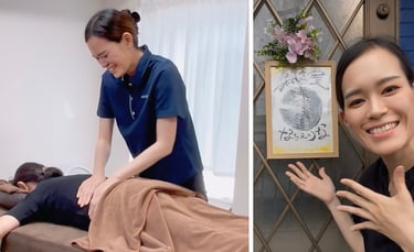 「和み屋なちぇりな」でゆるととメゾットの施術をする守屋絵理奈さん｜堺市のニュースならサカイタイムズ