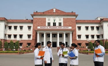 Madhya Pradesh High Court building with in-service doctors, related to rural posting bond decision