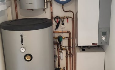 Installation pompe à chaleur Air/ Eau Atlantic à Courseulles sur Mer (14470)