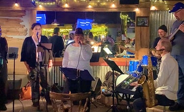 Birds of a feather band performing on stage