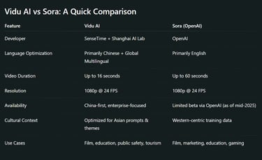 Vidu AI vs Sora: A Quick Comparison