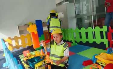 construction site theme play area for kids