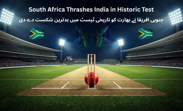 South Africa cricket team celebrating record Test win over India in Guwahati