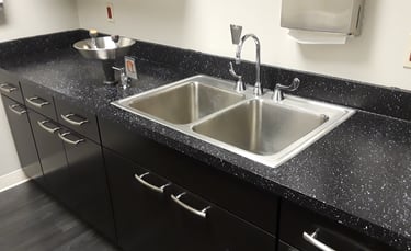Counter resurfaced to a modern granite finish