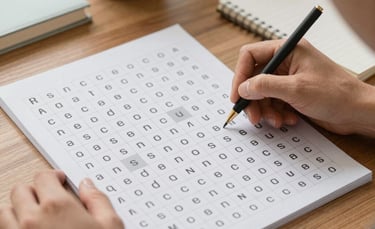 An adult relaxing with a detailed coloring book and a cup of tea nearby.