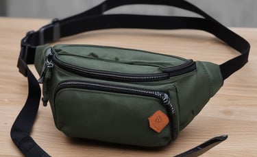 A sleek laptop bag sitting on a modern desk with a laptop and coffee cup